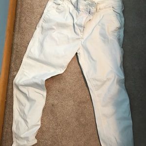 White skinny pants, utility style from LOFT